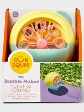 Mini Bubble Maker - Sun Squad™: Plastic Bubble Blower Toy for Children 3+